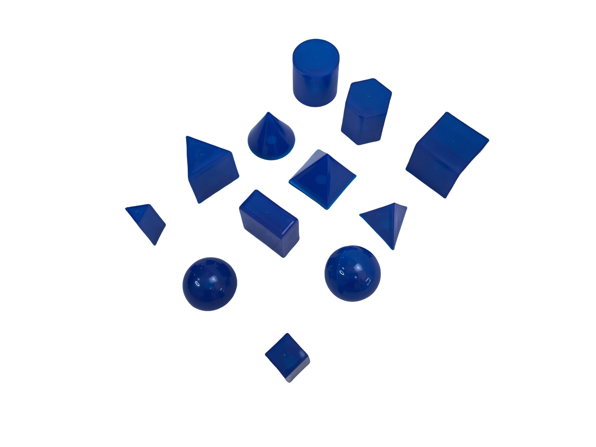12-osainen läpinäkyvä 3D geometrinen solid-mallisarja